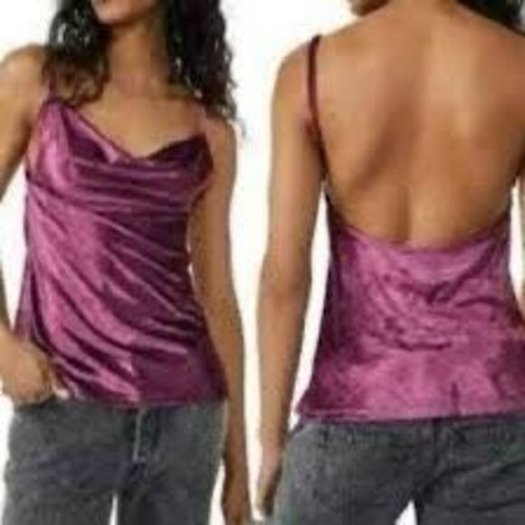 INTIMATELY FREE PEOPLE Women’s Pink Velvet All Night Camisole Tank Top Size S - Picture 1 of 8